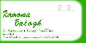 ramona balogh business card